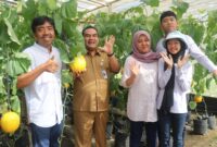 KEPINCUT: Bupati Blora Arief Rohman kepincut model perkebunan molen modern berkonsep green house di Asha Farm yang ada di Kecamatan Sambong. Harapannya, bisa ditiru dan dikembangkan di seantero Blora. 