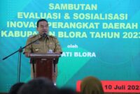 WARNING: Bupati Arief Rohman warning Kepala OPD untuk terus berinovasi saat rapat penguatan inovasi perangkat daerah kabupaten Blora tahun 2023 di Pendapa Rumah Dinas Bupati.